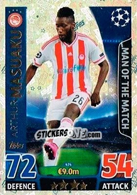 Sticker Arthur Masuaku - UEFA Champions League 2015-2016. Match Attax n. 474 - Topps