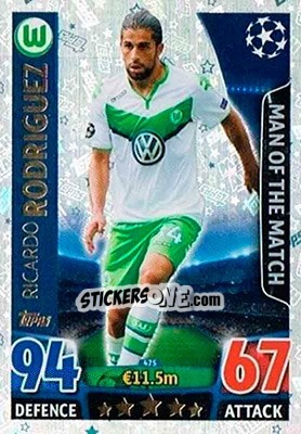 Sticker Ricardo Rodriguez - UEFA Champions League 2015-2016. Match Attax n. 475 - Topps