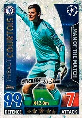 Sticker Thibaut Courtois - UEFA Champions League 2015-2016. Match Attax n. 476 - Topps