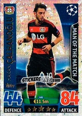 Sticker Hakan Çalhanoğlu - UEFA Champions League 2015-2016. Match Attax n. 480 - Topps