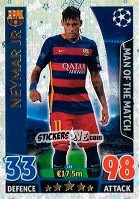 Sticker Neymar Jr - UEFA Champions League 2015-2016. Match Attax n. 482 - Topps
