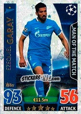 Sticker Ezequiel Garay - UEFA Champions League 2015-2016. Match Attax n. 483 - Topps