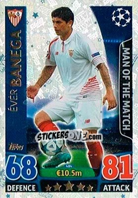 Sticker Éver Banega - UEFA Champions League 2015-2016. Match Attax n. 484 - Topps