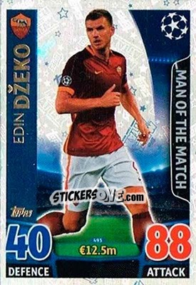Sticker Edin Džeko - UEFA Champions League 2015-2016. Match Attax n. 493 - Topps