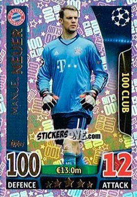 Sticker Manuel Neuer - UEFA Champions League 2015-2016. Match Attax n. 495 - Topps
