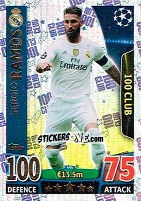Sticker Sergio Ramos - UEFA Champions League 2015-2016. Match Attax n. 496 - Topps