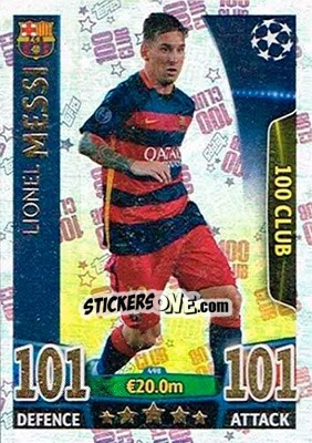 Cromo Lionel Messi - UEFA Champions League 2015-2016. Match Attax - Topps