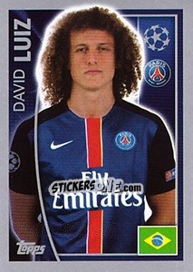 Sticker David Luiz - UEFA Champions League 2015-2016 n. 22 - Topps