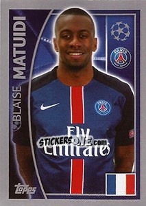 Sticker Blaise Matuidi - UEFA Champions League 2015-2016 n. 23 - Topps