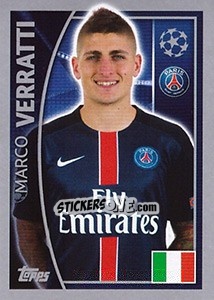 Sticker Marco Verratti - UEFA Champions League 2015-2016 - Topps