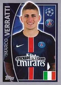 Sticker Marco Verratti - UEFA Champions League 2015-2016 n. 24 - Topps