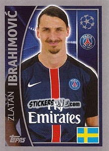 Sticker Zlatan Ibrahimovic - UEFA Champions League 2015-2016 - Topps