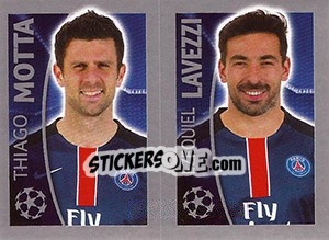 Sticker Thiago Motta / Ezequiel Lavezzi - UEFA Champions League 2015-2016 n. 31 - Topps