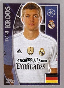 Sticker Toni Kroos - UEFA Champions League 2015-2016 n. 39 - Topps