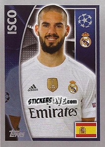 Sticker Isco - UEFA Champions League 2015-2016 n. 40 - Topps