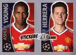Sticker Ashley Young / Ander Herrera - UEFA Champions League 2015-2016 - Topps
