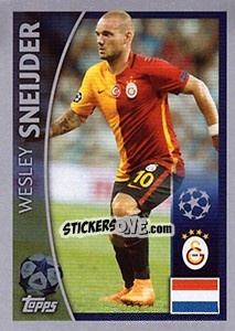 Sticker Wesley Sneijder - UEFA Champions League 2015-2016 n. 157 - Topps