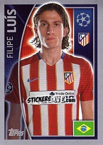 Sticker Filipe Luís - UEFA Champions League 2015-2016 n. 180 - Topps