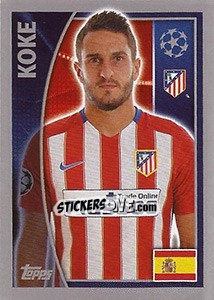 Sticker Koke - UEFA Champions League 2015-2016 n. 182 - Topps