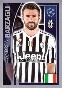 Sticker Andrea Barzagli - UEFA Champions League 2015-2016 n. 239 - Topps