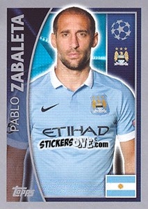 Sticker Pablo Zabaleta - UEFA Champions League 2015-2016 n. 250 - Topps