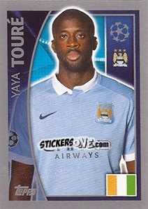 Sticker Yaya Touré - UEFA Champions League 2015-2016 n. 254 - Topps