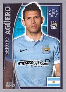 Sticker Sergio Agüero - UEFA Champions League 2015-2016 n. 260 - Topps