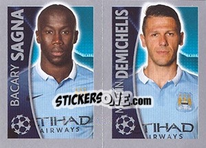 Figurina Bacary Sagna / Martin Demichelis - UEFA Champions League 2015-2016 - Topps