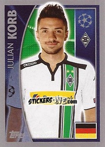 Sticker Julian Korb - UEFA Champions League 2015-2016 n. 280 - Topps