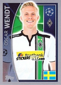 Sticker Oscar Wendt - UEFA Champions League 2015-2016 n. 282 - Topps