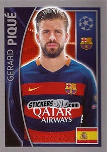 Sticker Gerard Piqué - UEFA Champions League 2015-2016 n. 307 - Topps