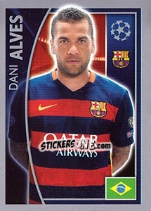 Sticker Dani Alves - UEFA Champions League 2015-2016 n. 311 - Topps