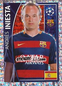Sticker Andrés Iniesta - UEFA Champions League 2015-2016 n. 314 - Topps