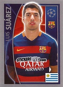 Sticker Luis Suárez - UEFA Champions League 2015-2016 n. 315 - Topps