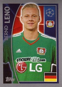 Sticker Bernd Leno - UEFA Champions League 2015-2016 n. 321 - Topps