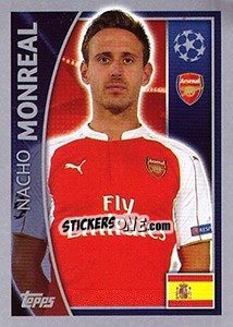 Sticker Nacho Monreal - UEFA Champions League 2015-2016 n. 395 - Topps