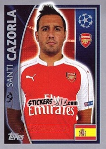 Sticker Santi Cazorla - UEFA Champions League 2015-2016 n. 399 - Topps