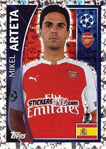 Sticker Mikel Arteta - UEFA Champions League 2015-2016 n. 401 - Topps
