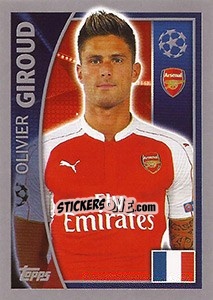 Sticker Olivier Giroud - UEFA Champions League 2015-2016 n. 403 - Topps