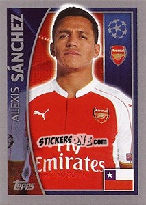 Sticker Alexis Sánchez - UEFA Champions League 2015-2016 n. 404 - Topps