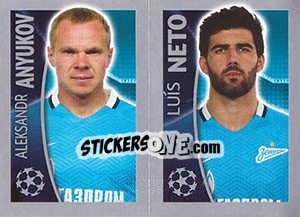 Sticker Aleksandr Anyukov / Luís Neto - UEFA Champions League 2015-2016 n. 534 - Topps