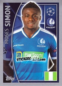 Sticker Moses Simon - UEFA Champions League 2015-2016 n. 548 - Topps