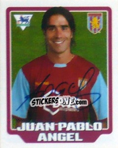 Sticker Juan Pablo Angel - Premier League Inglese 2005-2006 - Merlin