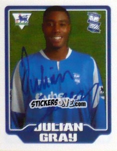 Sticker Julian Gray - Premier League Inglese 2005-2006 n. 71 - Merlin