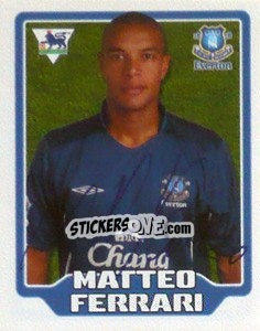 Sticker Matteo Ferrari - Premier League Inglese 2005-2006 n. 192 - Merlin