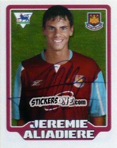 Sticker Jeremie Aliadiere - Premier League Inglese 2005-2006 n. 492 - Merlin