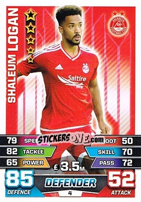 Sticker Shaleum Logan - SPFL 2015-2016. Match Attax n. 4 - Topps