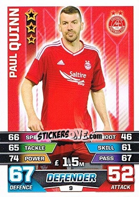 Sticker Paul Quinn - SPFL 2015-2016. Match Attax n. 9 - Topps