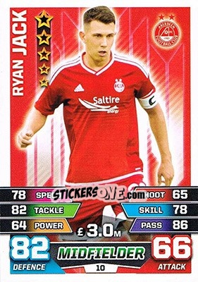 Sticker Ryan Jack - SPFL 2015-2016. Match Attax n. 10 - Topps
