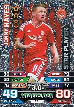 Cromo Jonny Hayes - SPFL 2015-2016. Match Attax n. 12 - Topps